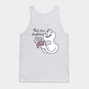 Cartoon man holding brain Tank Top